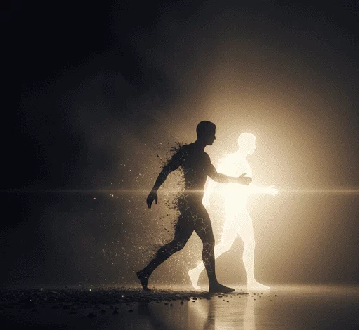 Mann im Midlife fühlt sich innerlich erschöpft und orientierungslos